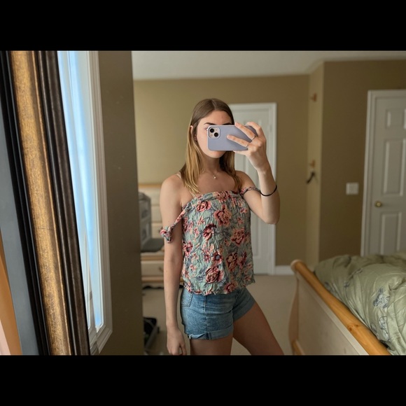 American Eagle Outfitters Strapless Floral Top - Picture 3 of 3